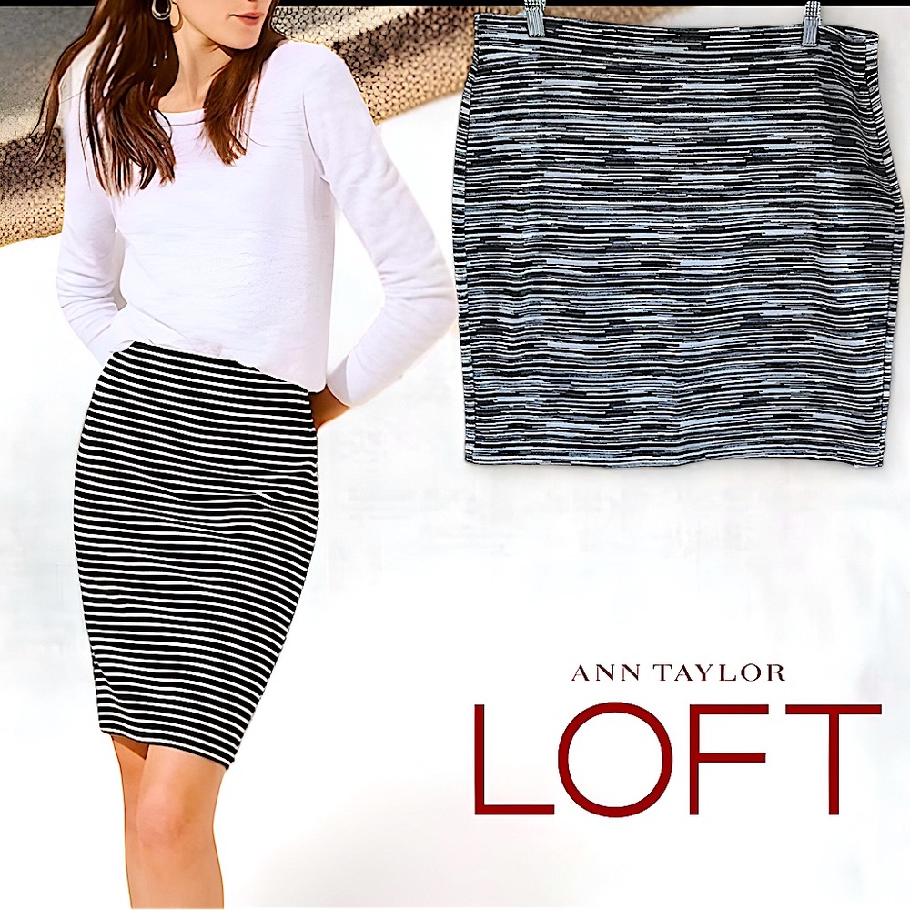 Loft Ann Taylor Simone Heathered Knit Pencil Skirt XL